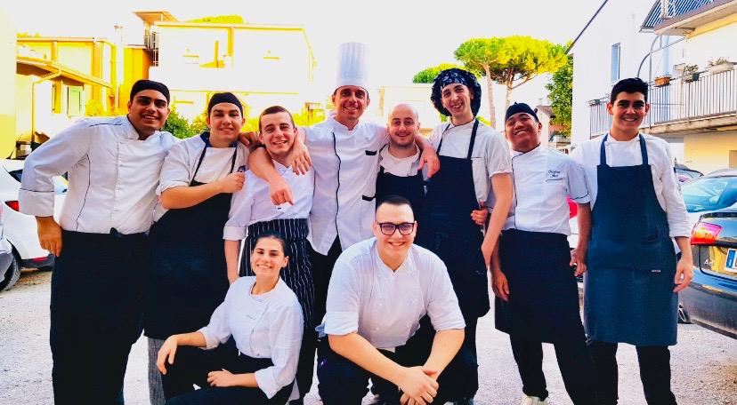 chef Lorenzo alessio e brigata hotel roma di cervia