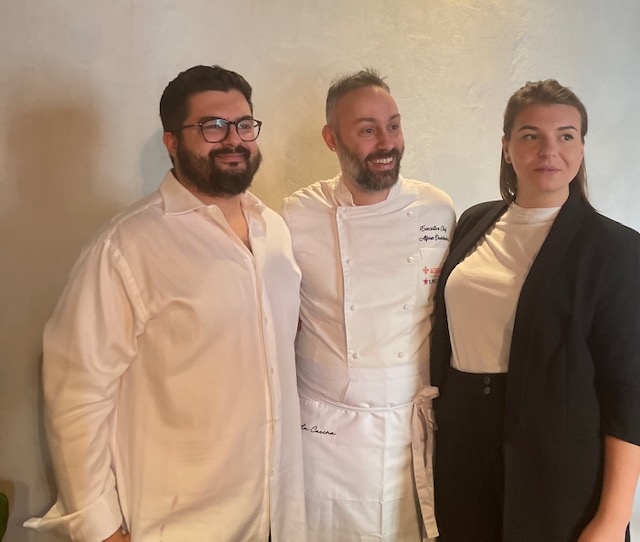 I menu degustazione del ristorante La Cucina a Rho? Gourmet e divertenti 1 Chef Daviducci con Marinaccio e Petronio