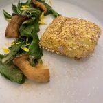 Vini della Val di Cembra: degustazioni d'estate tra vigneti e panorami mozzafiato 4 cardoncello piastrato, emulsione nocciola-yuzu e patate fondenti.