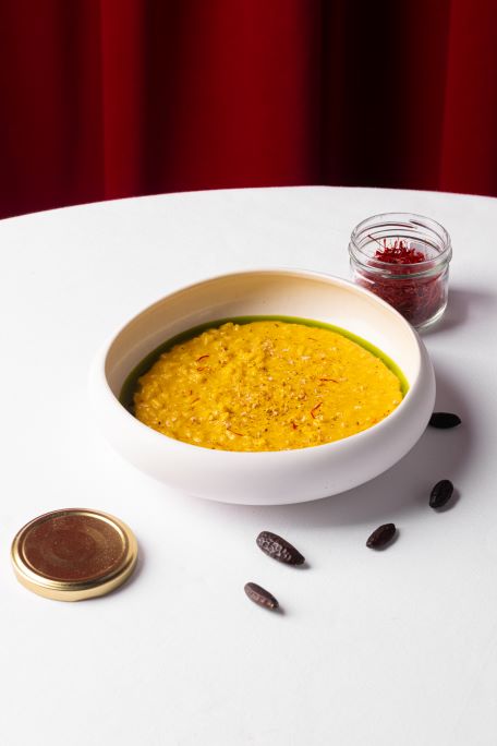 Risotto Giallo. piatto signature di Gaetano marinaccio
