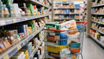 Carrello della spesa al supermercato tra caro spesa e prezzi dinamici